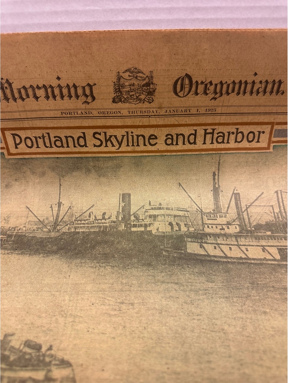 1925 Morning Oregonian Portland Skyline Harbor Ships New Year’s Edition - Picture 4 of 9